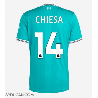 Muški Nogometni Dres Liverpool Federico Chiesa #14 Rezervni 2025-26 Kratak Rukav Muški Nogometni Dres Liverpool Federico Chiesa #14 Rezervni 2025-26 Kratak Rukav